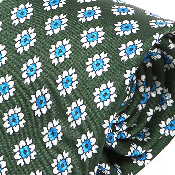 Amadi Dark Green Floral IMS Tie 7.5cm - Tie Doctor  