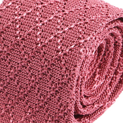 Dark Pink Iza Silk Knitted Tie 6cm - Tie Doctor  