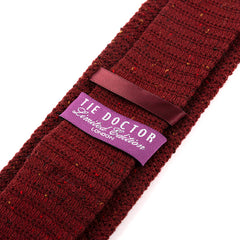Dark Red Crimson Raised Wool Knitted Tie