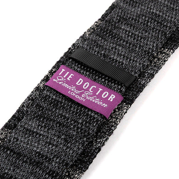 Ashmoor Black Marl Brown Silk Knitted Tie
