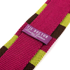 Magenta & Green Pop Silk Knitted Tie