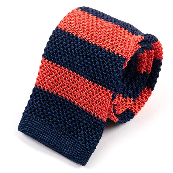 Orange Camden Punch Silk Knitted Tie