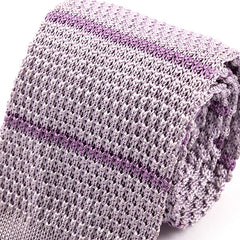 Purple Primrose Striped Silk Knitted Tie