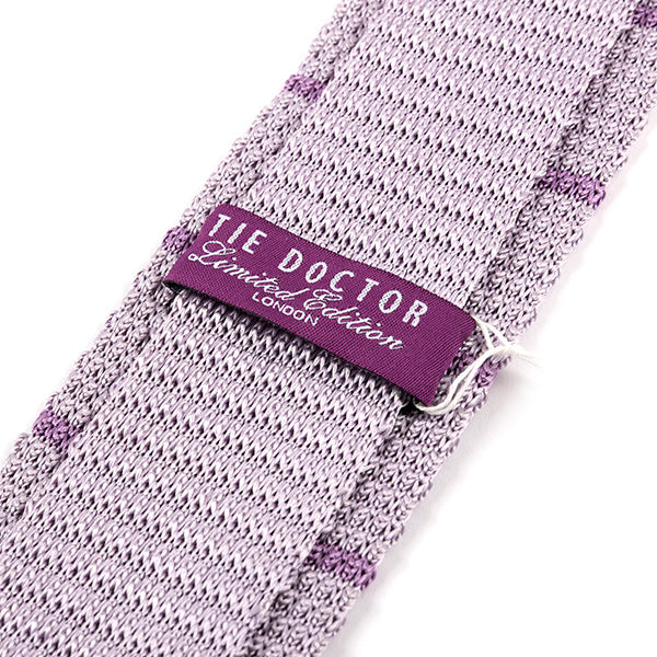 Purple Primrose Striped Silk Knitted Tie