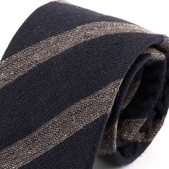 Blue & Brown Ashcroft Striped Wool Tie 8cm