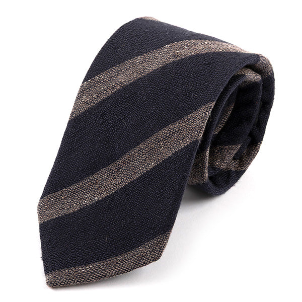 Blue & Brown Ashcroft Striped Wool Tie 8cm