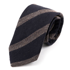 Blue & Brown Ashcroft Striped Wool Tie 8cm