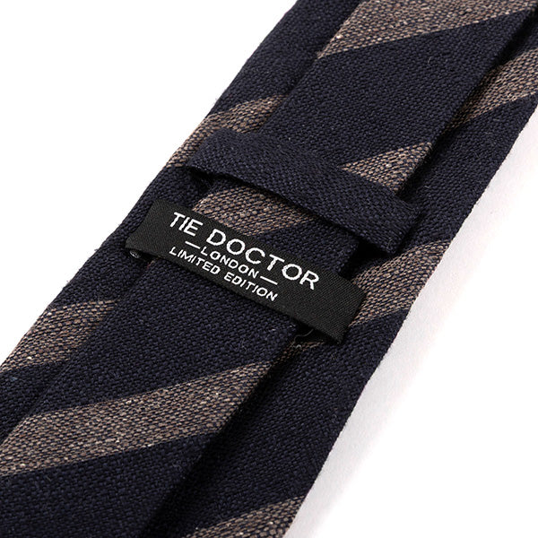 Blue & Brown Ashcroft Striped Wool Tie 8cm