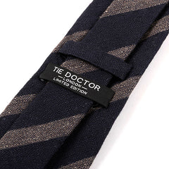 Blue & Brown Ashcroft Striped Wool Tie 8cm