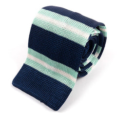Blue Portofino Striped Silk Knitted Tie