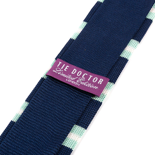 Blue Portofino Striped Silk Knitted Tie