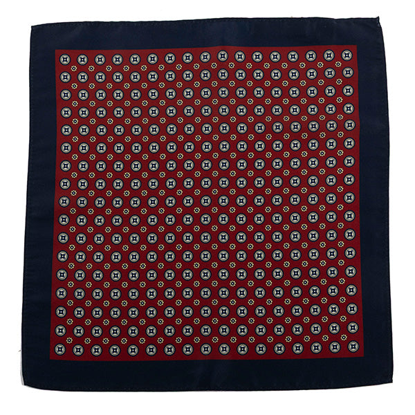 Retro Red Motif IMS Pocket Square 33cm