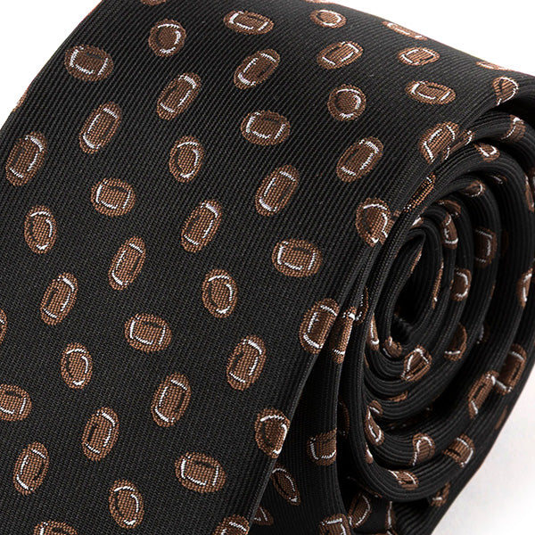 Black American Football Pattern Tie 6.5cm