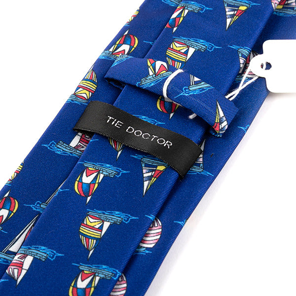 Brighton Blue Regatta Sailboat Print Tie