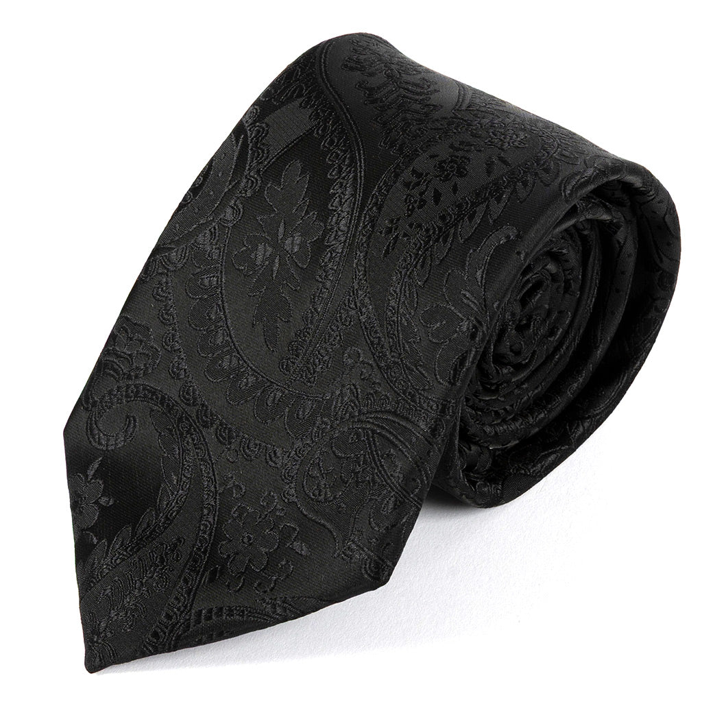 Benin Black Royal Paisley Tie 8cm