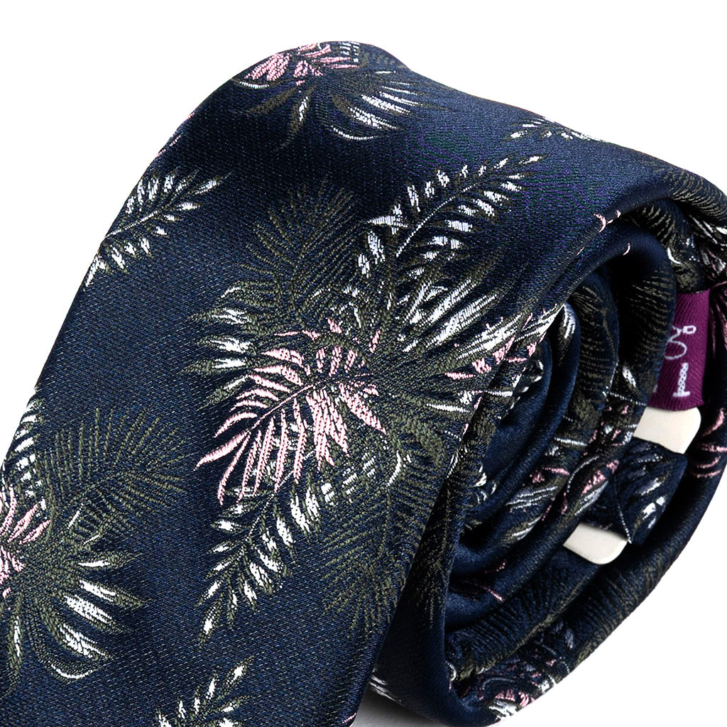 Blue & Pink Tropic Print Tie 6cm
