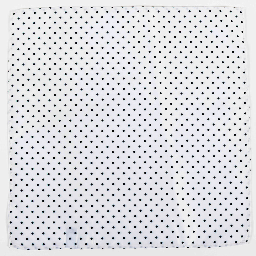 White Dotted Charm Pocket Square 30cm
