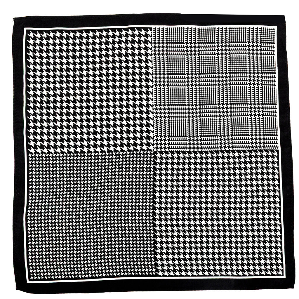Jeri Black Houndstooth Pocket Square 30cm