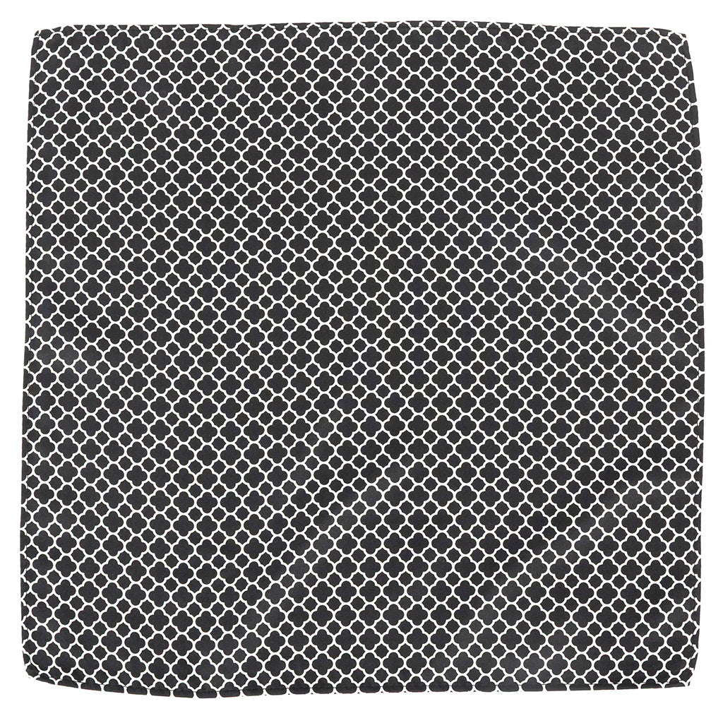 Black Lattice Grid Pocket Square