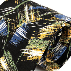 Golden Stroke Wide Silk Tie 8.5cm
