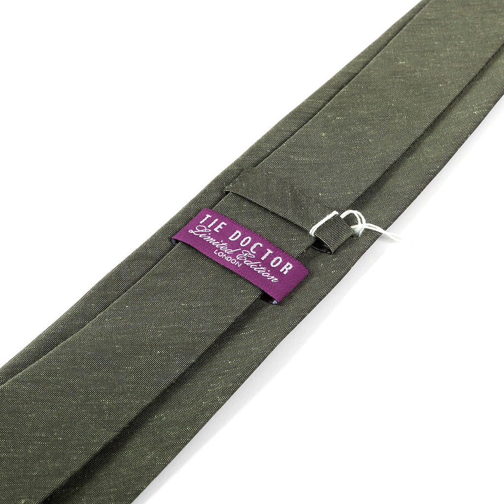 Green Vasilio Silk & Linen Tie 8cm