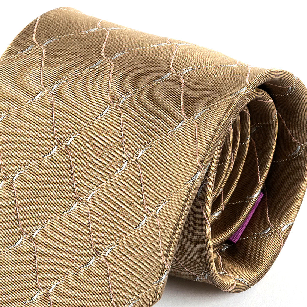 Champagne Swirl Wide Silk Tie 9cm