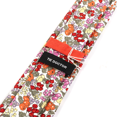 Purple Cotswold Bloom Floral Cotton Tie 7cm