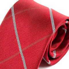 Prestige Red Windowpane Check Silk Tie 8cm