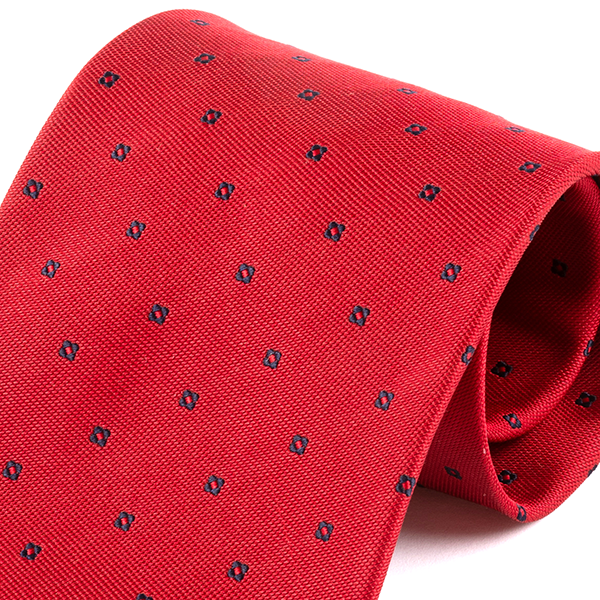 Red Petal Dot Wide Silk Tie 10cm