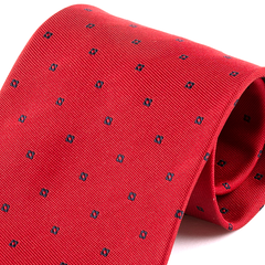 Red Petal Dot Wide Silk Tie 10cm