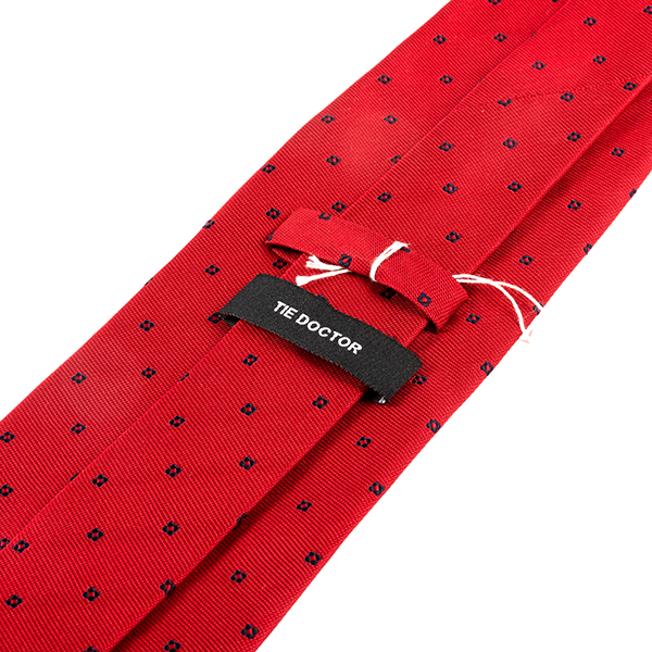 Red Petal Dot Wide Silk Tie 10cm