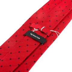 Red Petal Dot Wide Silk Tie 10cm