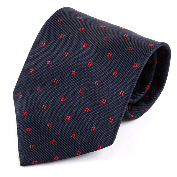 Midnight Blue Petal Dot Wide Silk Tie 10cm