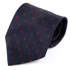 Midnight Blue Petal Dot Wide Silk Tie 10cm
