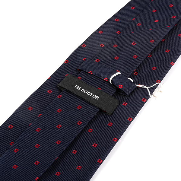 Midnight Blue Petal Dot Wide Silk Tie 10cm