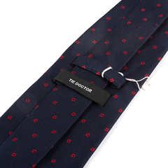 Midnight Blue Petal Dot Wide Silk Tie 10cm
