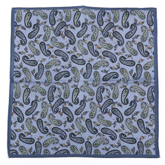 Blue Floral Mist Silk Pocket Square