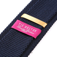Navy Blue Silk Knitted Tie - Tie Doctor  