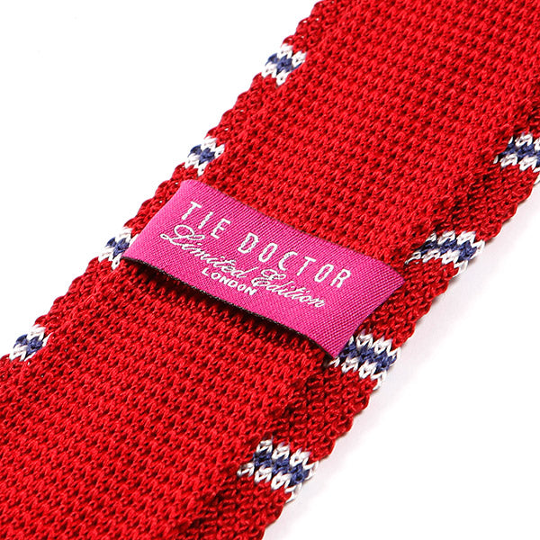 Red Stripe Silk Knitted Tie - Tie Doctor  