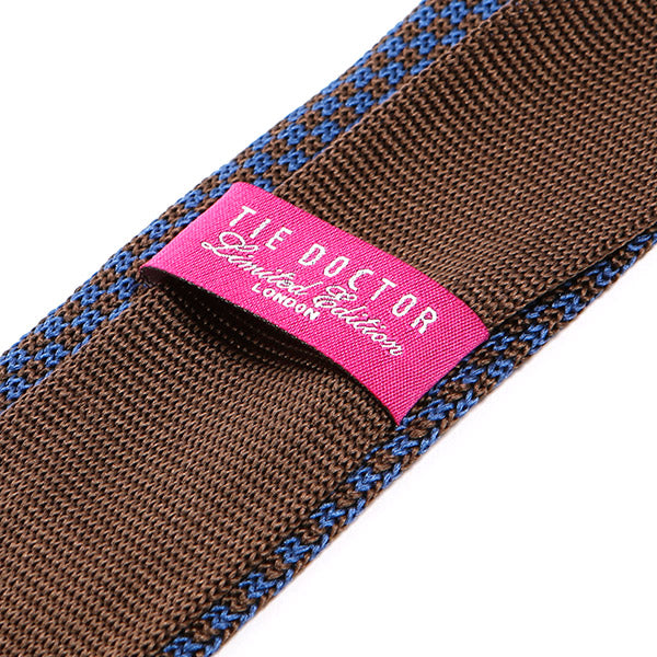 Brooks Blue & Brown Silk Knitted Tie - Tie Doctor  