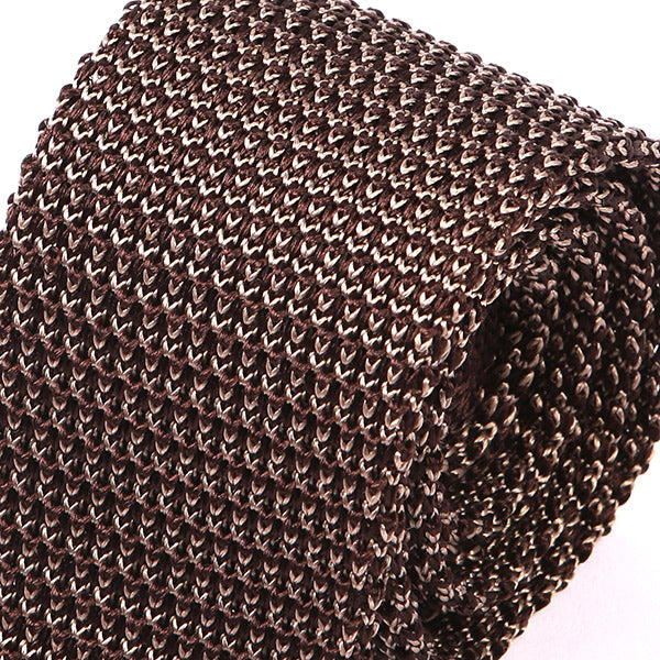Chocolate Brown Star Silk Knitted Tie 6cm - Tie Doctor  