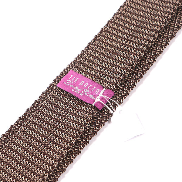 Chocolate Brown Star Silk Knitted Tie 6cm - Tie Doctor  