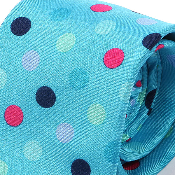 Bold Blue Dot Print Silk Tie 7.5cm - Tie Doctor  