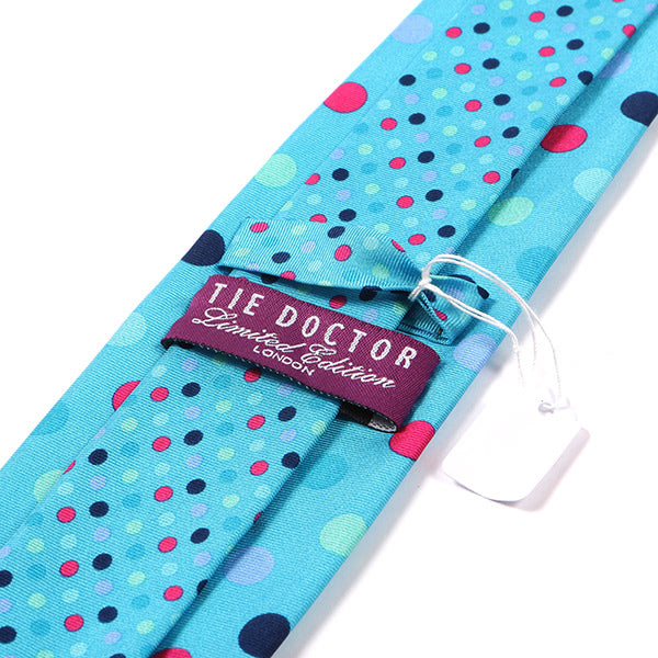 Bold Blue Dot Print Silk Tie 7.5cm - Tie Doctor  