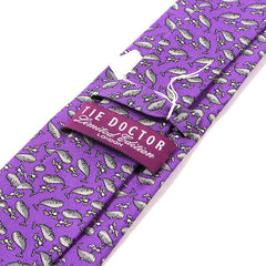 Purple Whale Print Silk Tie 7.5cm - Tie Doctor  