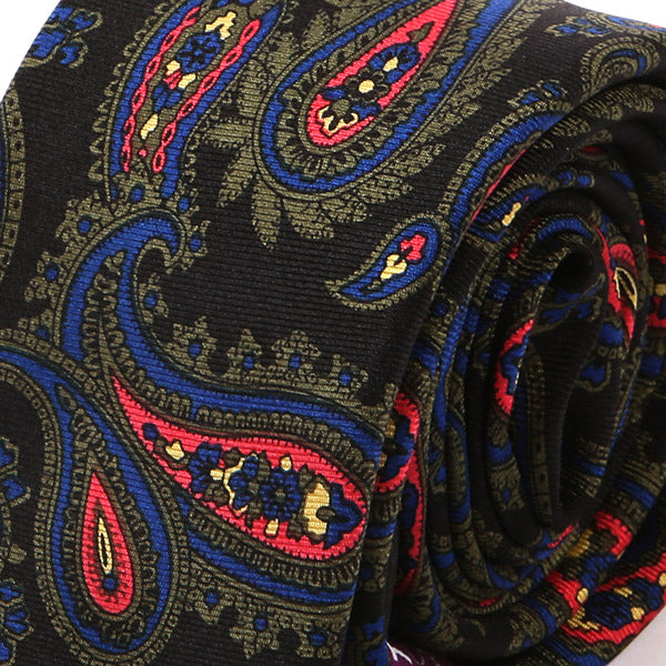 Black & Green Vintage Paisley Slim Silk Tie 6cm - Tie Doctor  