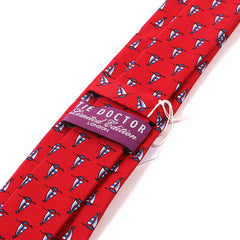 Red Sailboat Slim Silk Tie 6.5cm - Tie Doctor  