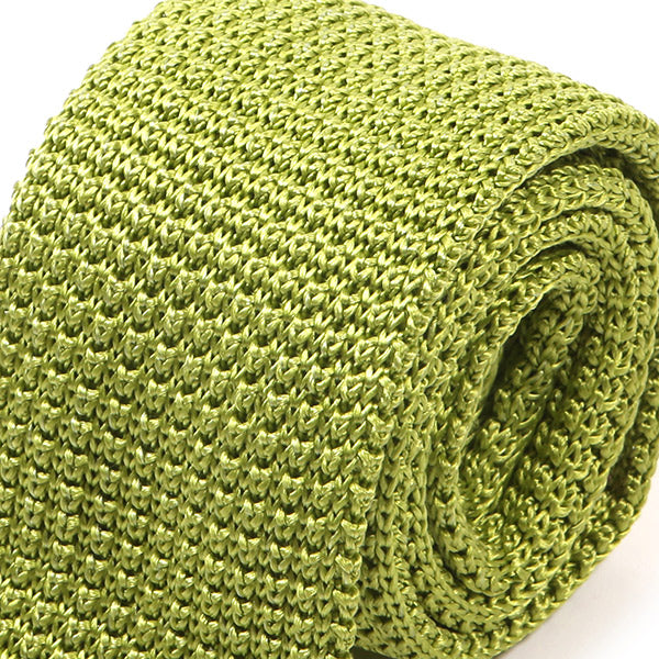 Lime Green Silk Knitted Tie 6cm - Tie Doctor  