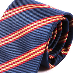 Navy Blue & Red Regimental Stripe Tie 7.5cm - Tie Doctor  