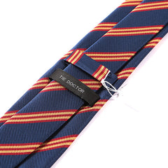 Navy Blue & Red Regimental Stripe Tie 7.5cm - Tie Doctor  